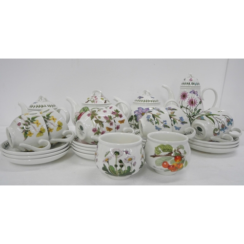 2177 - A large collection of Portmeirion kitchenware comprising sets of tea cups and saucers, coffee cups, ... 