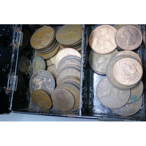 2196 - A collection of coins, mainly Victorian and Edwardian pennies