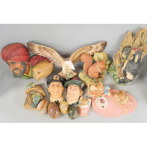 2259 - A collection of Bossons ceramic figures together with Pendelfin figures and agate eggs **PLEASE NOTE... 