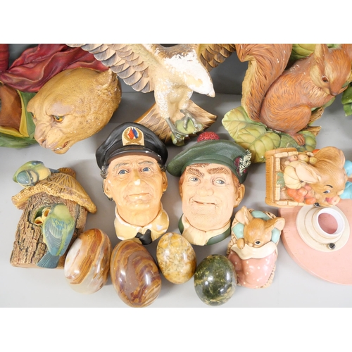 2259 - A collection of Bossons ceramic figures together with Pendelfin figures and agate eggs **PLEASE NOTE... 