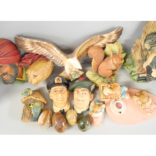 2259 - A collection of Bossons ceramic figures together with Pendelfin figures and agate eggs **PLEASE NOTE... 