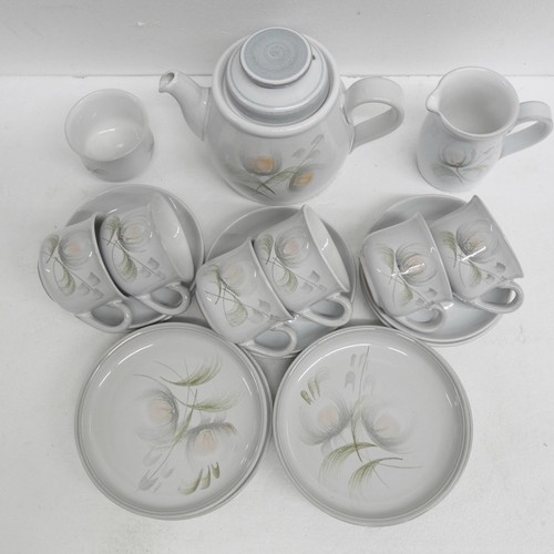 2269 - A collection of Denby Whisper teawares comprising a teapot, six cups and saucers, sugar bowl and jug... 