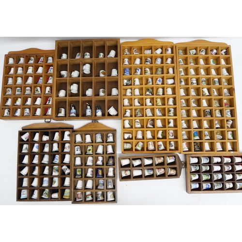 2279 - A large collection of thimbles with twenty display racks and some loose including two silver **PLEAS... 