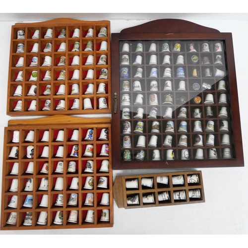 2279 - A large collection of thimbles with twenty display racks and some loose including two silver **PLEAS... 