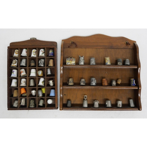 2279 - A large collection of thimbles with twenty display racks and some loose including two silver **PLEAS... 