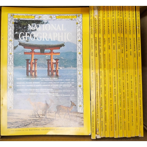 2287 - A large collection of National Geographic magazines, six boxes, 1960s, mid 1980s to 1990s, including... 