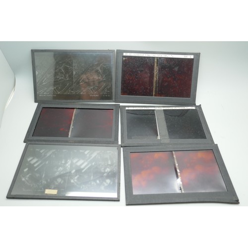 2192A - A collection of British World War II aerial reconnaissance stereoscopic glass and plastic slides, mo... 