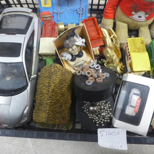 5140A - A quantity of assorted collectables including a model Toyota Celica GTS, Steam Punk inspired model p... 