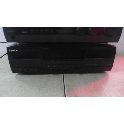 5144 - 2 Kenwood separates including a Kenwood KRF-V5018 surround receiver and a Kenwood KXF-W4010 double c... 