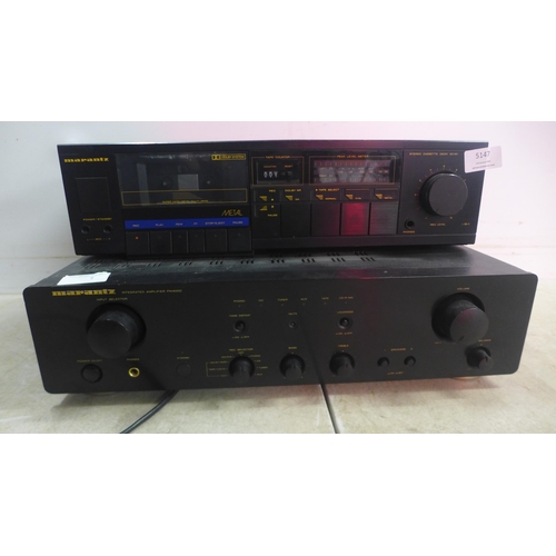 5147 - Stereo equipment including a Marantz PM400W integrated amp and a Marantz SD151 stereo cassette deck