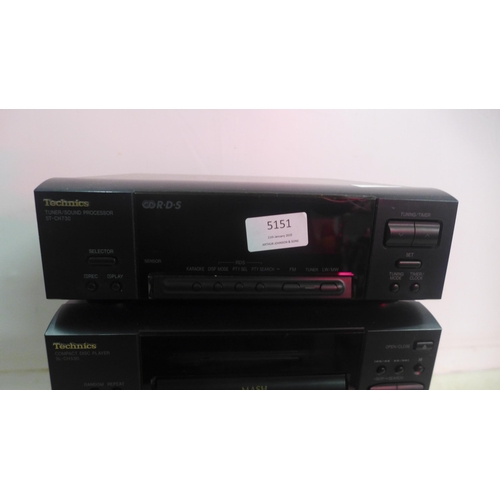 5151 - A Technics Hi-fi system including SE-CH730 stereo amp, R5-CH730 stereo cassette deck, SL-CH530 compa... 