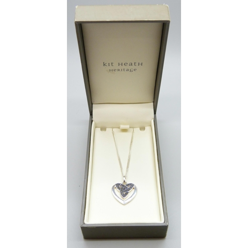 7064 - A Kit Heath silver pendant and chain, boxed