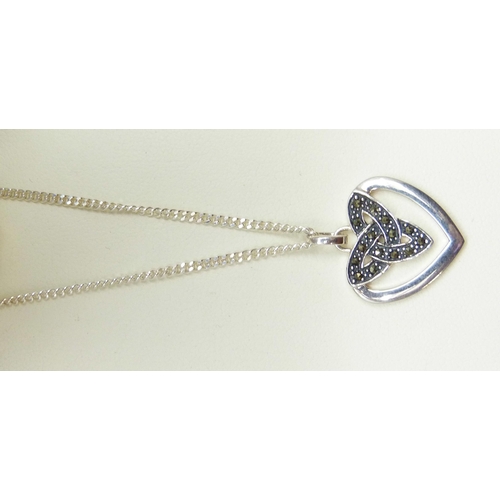 7064 - A Kit Heath silver pendant and chain, boxed