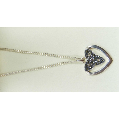 7064 - A Kit Heath silver pendant and chain, boxed