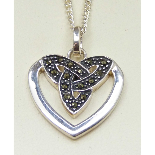 7064 - A Kit Heath silver pendant and chain, boxed