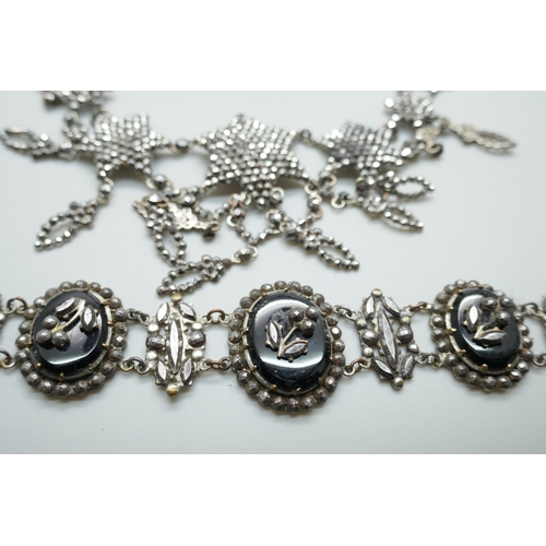 7139 - A collection of cut steel antique jewellery