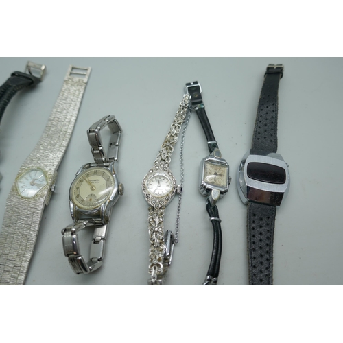 7181 - A collection of lady's wristwatches including Rotary