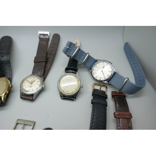 7185 - A collection of wristwatches including vintage