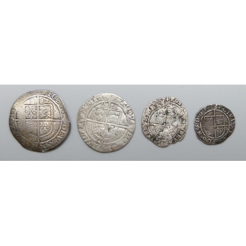 7187 - Collection of Elizabeth I (1558 - 1603) silver hammered coins