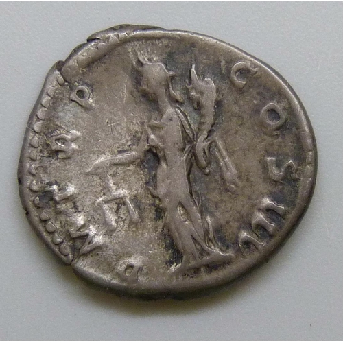 7200 - Coins; Hadrian (117-138) Silver Denarius Imp Caesar Traian Hadrian Vs AVG reverse - equity standing ... 