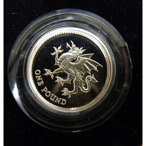 7207 - Coins; Royal Mint Silver Proof £1 Piedfort set of 4 with COA, 1997/1998/1999/2000