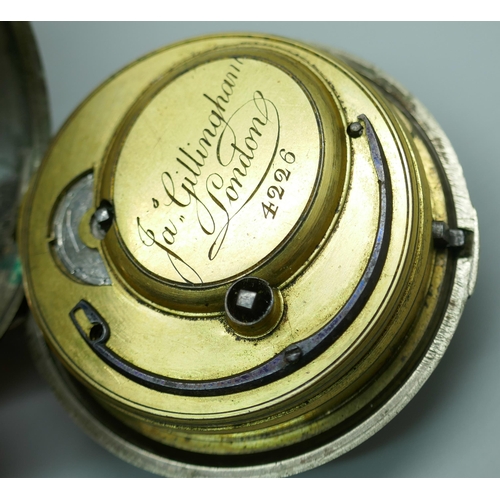 7238 - An early 19th Century pocket watch by JA Gillingham, London