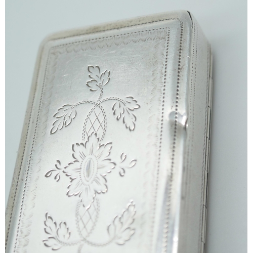 7246 - A Georgian silver snuff box inscribed 'Francis Bell', NJ, Birmingham 1825, 27g, 5.8 x 3.1cm