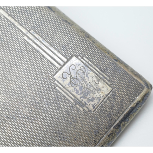 7252 - A small silver cigarette case, Birmingham 1938, 76g, 8.2 x 6.1cm