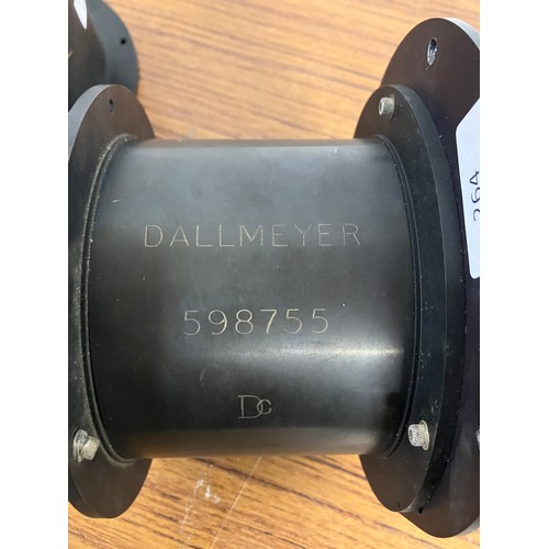 264 - Three large Dallmeyer lenses, numbered 598755, 609910, 611521, lens diameter approximately 11cm