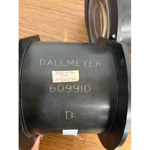 264 - Three large Dallmeyer lenses, numbered 598755, 609910, 611521, lens diameter approximately 11cm