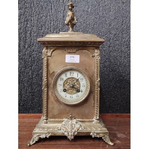 274 - A 19th Century French brass mantel clock