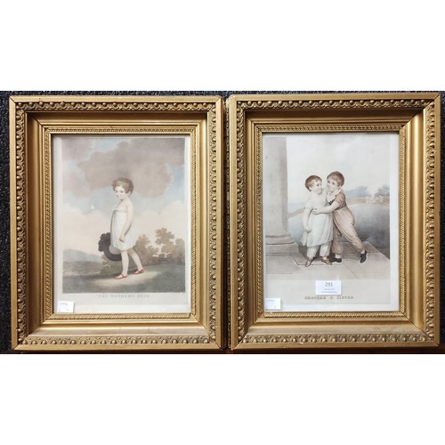 291 - A pair of Victorian prints of children, framed