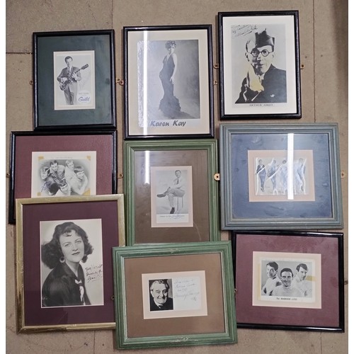 294 - A large collection of signed celebrity photographs, mainly singers, 1960s, 1970s and 1980s including... 