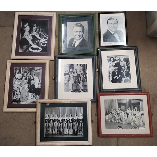 295 - Two boxes of framed celebrity and show business photographs