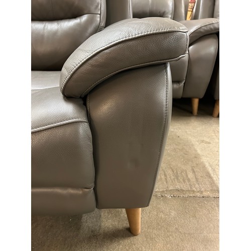 3023 - Ava Storm Grey Leather electric reclining armchair (no power leads), Original RRP £549.99 + Vat (421... 