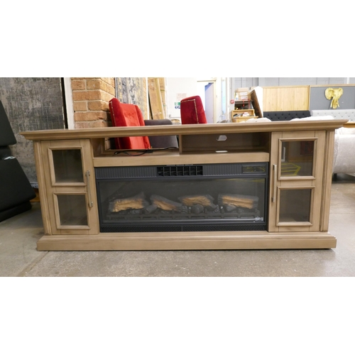 3053 - Nottingham Media Mantle sideboard with electric fire (heater requires attention) Original RRP £583.3... 