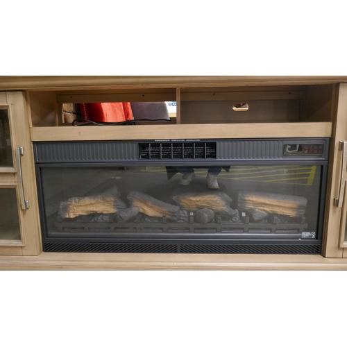 3053 - Nottingham Media Mantle sideboard with electric fire (heater requires attention) Original RRP £583.3... 