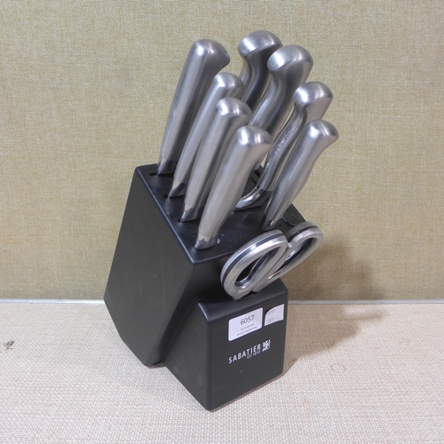 6057 - Sabatier Stainless Steel Knife Block with Knives  (347-157) *This lot is subject to Vat