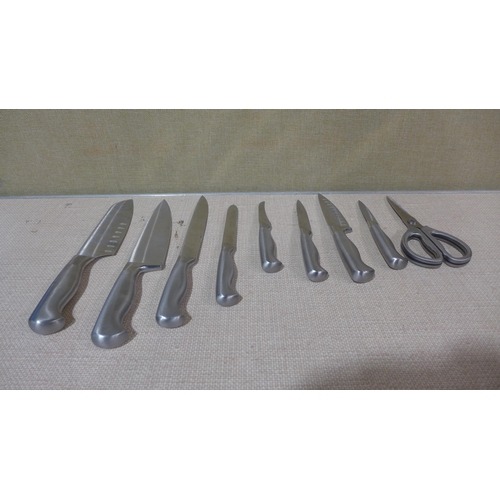 6057 - Sabatier Stainless Steel Knife Block with Knives  (347-157) *This lot is subject to Vat