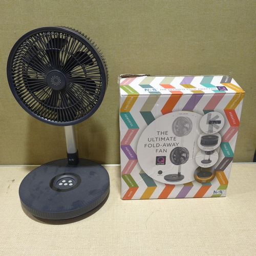 6141 - Nsa Folding Stand Fan And an Iris Woozoo 5 Speed Fan With Remote (347-395,411) *This lot is subject ... 