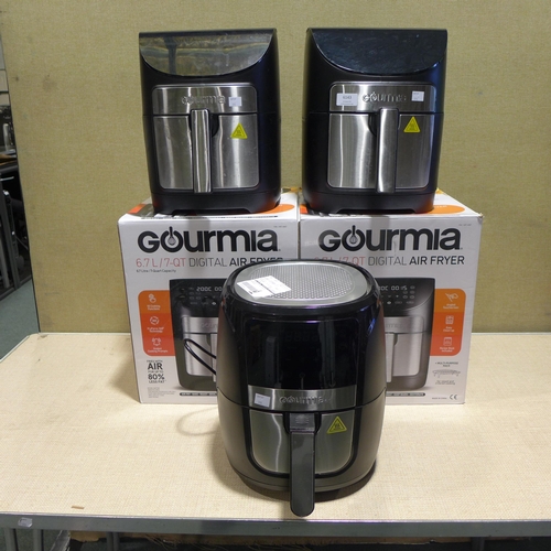 6143 - Three Gourmia Air Fryers     (347-372-374) *This lot is subject to Vat