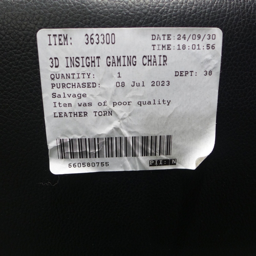 6164 - 3D Insight Gaming Chair, Original RRP £134.99 + Vat (347-338) *This lot is subject to Vat