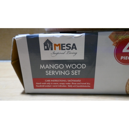 6038 - Mesa Wood 4 piece Serving Set   (347-330) *This lot is subject to Vat