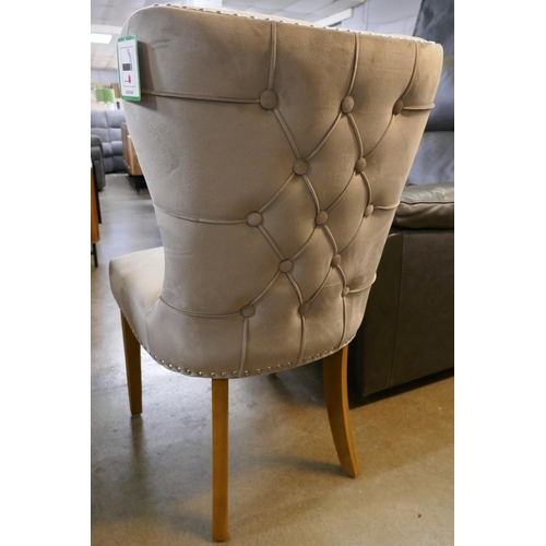 3089 - A set of 4 velvet upholstered dining chairs *This lot is subject to VAT