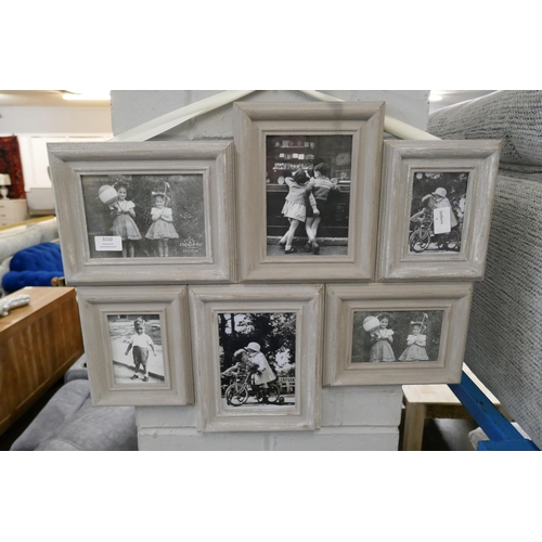 3110 - Distressed 6 picture photo frame