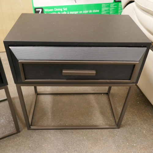 3131 - A pair of black bedside tables