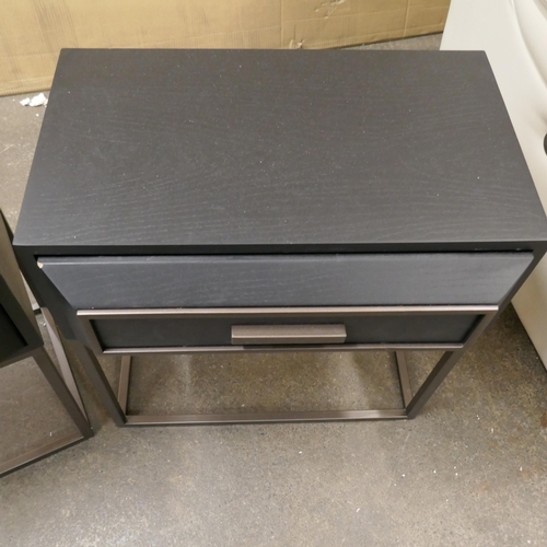 3131 - A pair of black bedside tables