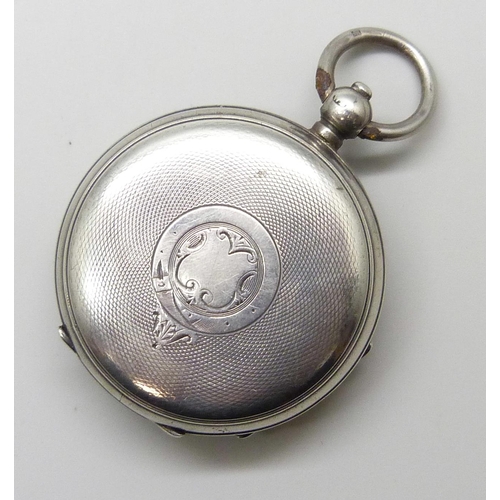 7176 - A silver pocket watch, Veracity, Birmingham 1876