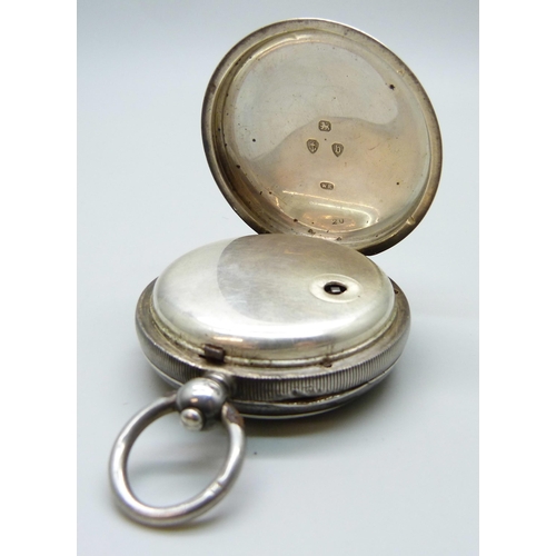 7176 - A silver pocket watch, Veracity, Birmingham 1876