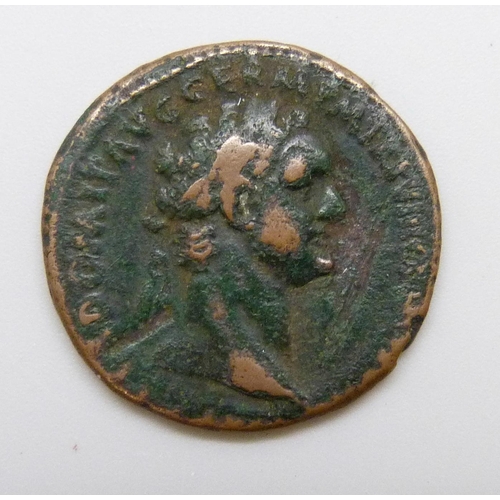 7200 - Domitian, 81-96, AS, 10g, Laureate head bust, Reverse-Domitian, harpist and flute player sacrificing... 